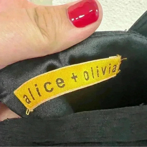 Alice + Olivia Fitted Bustier Dress Black  Size Small Retails $364 - Picture 4 of 7